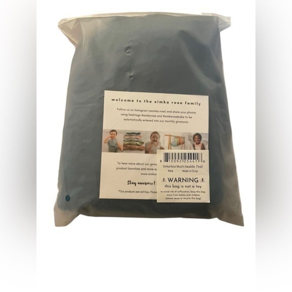 NEW SIMKA ROSE muslin swaddle teal